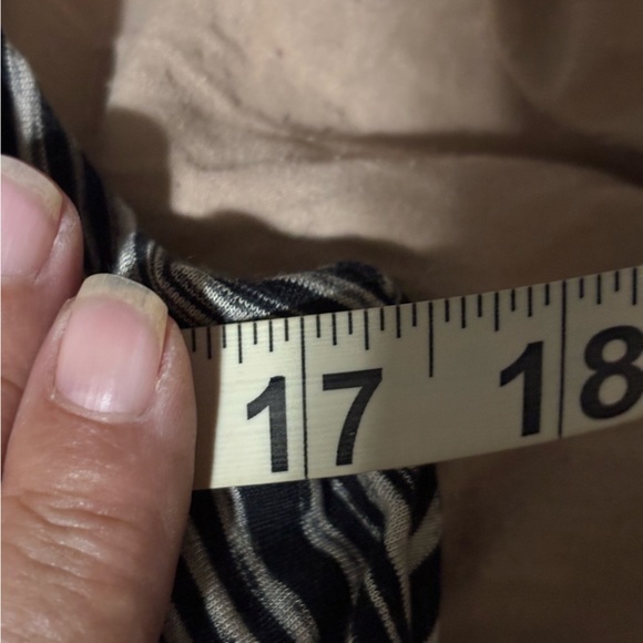 Ricki’s Black White Striped Midi Dress M Asymmetrical Hem Tie Waist Sleeveless - Picture 13 of 15